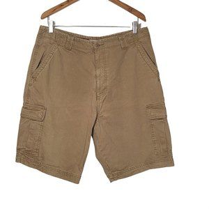 Dockers Men's Loose Fit Cargo Short Sz 36 High Rise Flat Front Khaki Tan